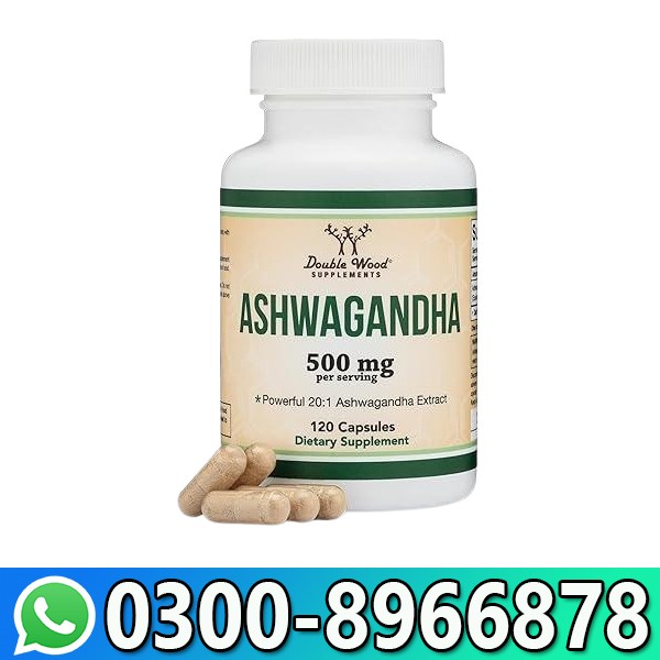 Double Wood Ashwagandha 20:1 Extract 500mg High-Potency Stress & Vitality Support in Pakistan