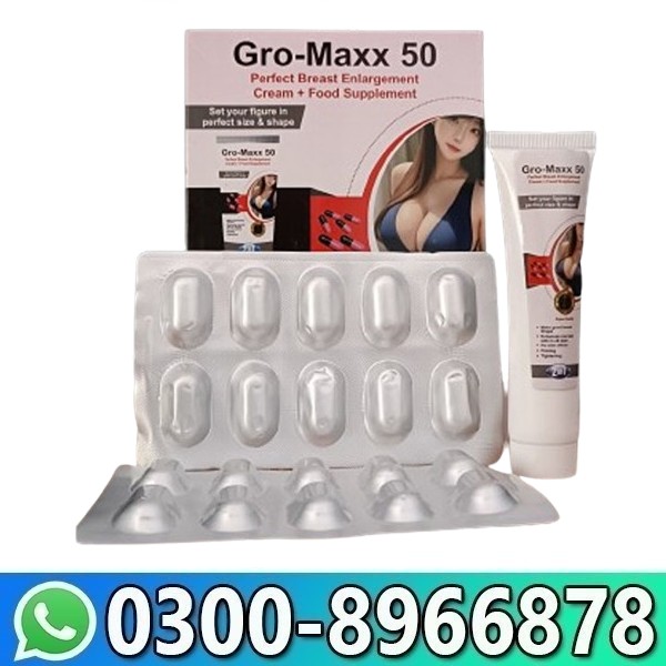 Gro-Maxx 50 Perfect Breast Enlargement Cream + Capsules in Pakistan