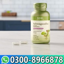 GNC Herbal Plus Ashwagandha 600MG Clinical Strength with KSM-66 Stress & Vitality Support in Pakistan